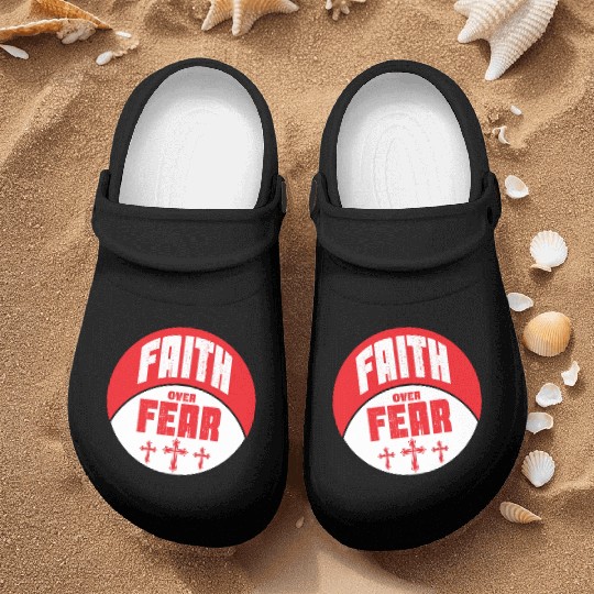 Faith Over Fear Love Jesus Christian Christmas Nurse Clogs