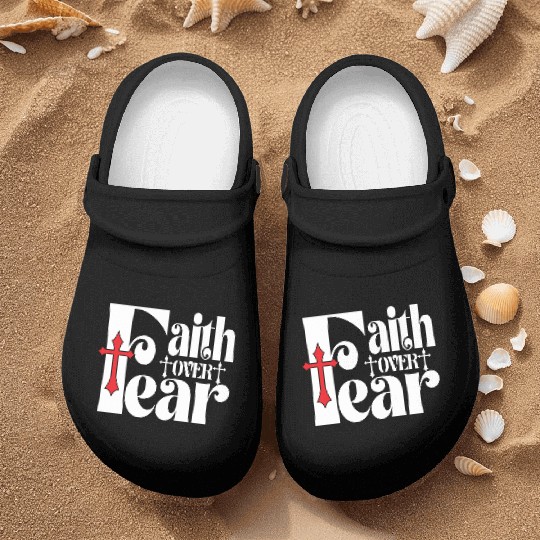 Faith Over Fear Love Jesus Christian Christmas Nurse Clogs