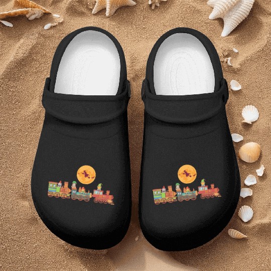 Spooky Halloween Ghost Train Gnomes Boo Trick Or Nurse Clogs