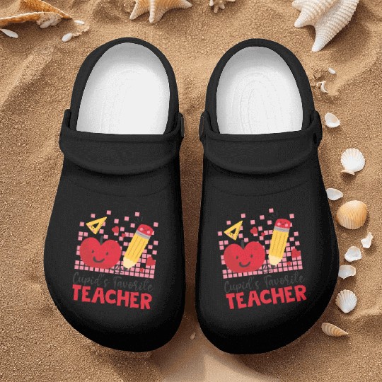 Retro Cupid s Favorite Teacher Teacher Valentines Nurse Clogs