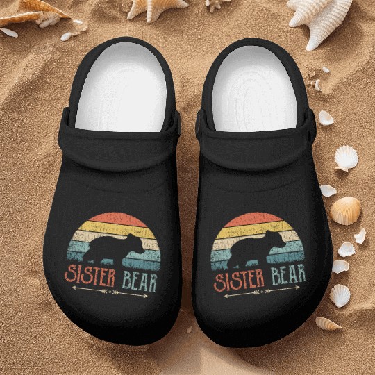 Cute Sister Bear Retro Little Sister Vintage Big Nurse Clogs