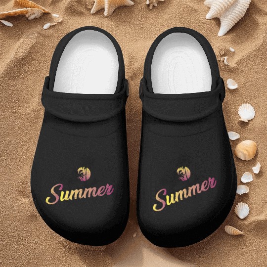 Summer Typography Nurse Clogs Design