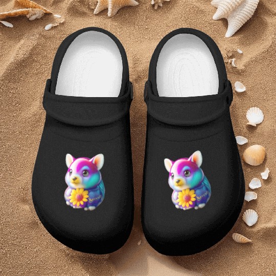 3D Cute Baby Animals with a yellow flower Nurse Clogs