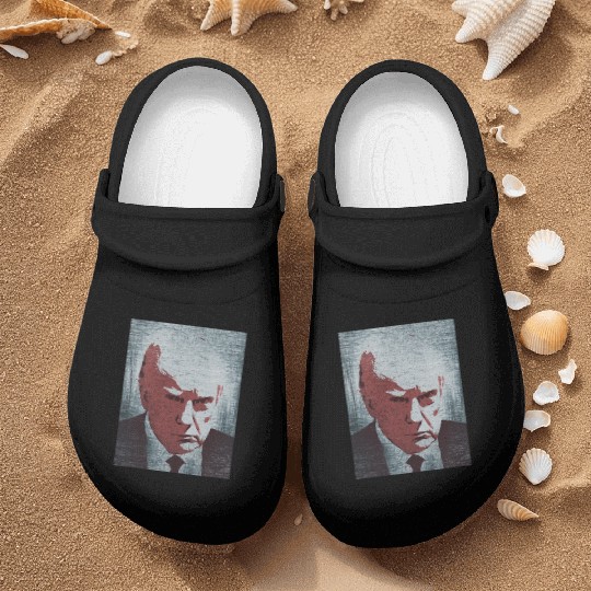 Donald Trump mugshot graffiti Nurse Clogs