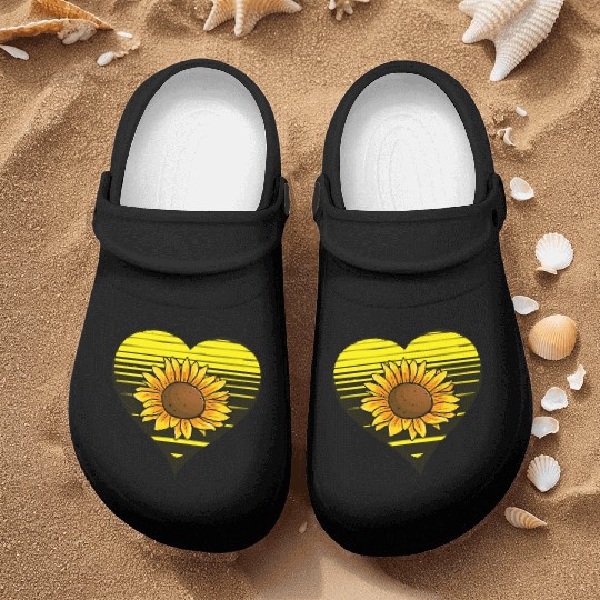 Sunflower Lover Sunset Heart Farmers And Nature Nurse Clogs