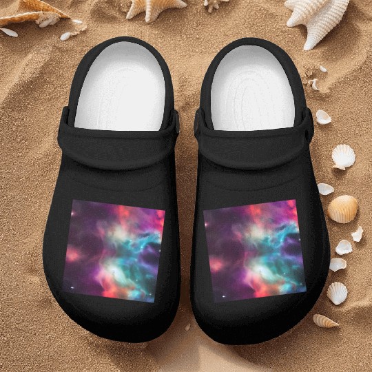 Galaxy nebula abstract design Nurse Clogs