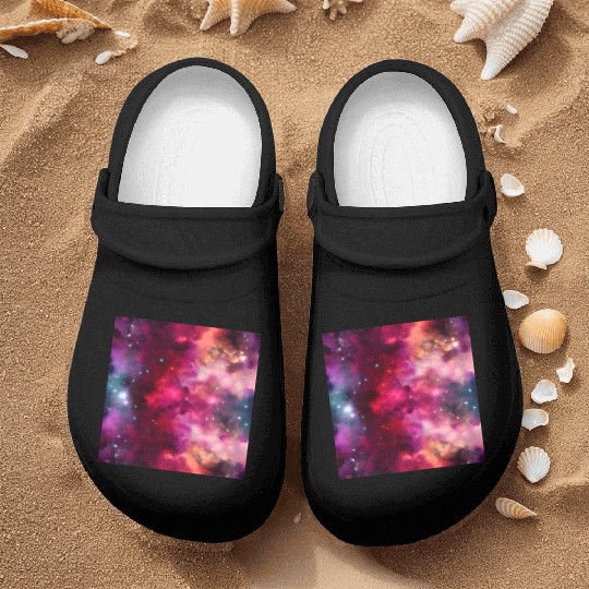 Galaxy nebula abstract design Nurse Clogs