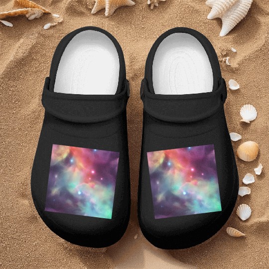 Galaxy nebula abstract design Nurse Clogs