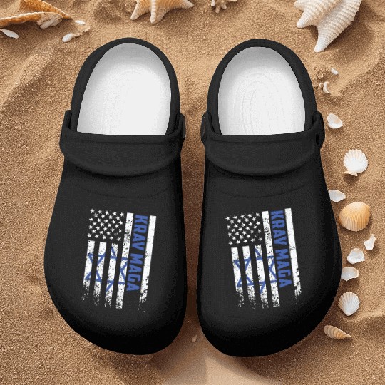 Krav Maga American USA Israel Flag Nurse Clogs