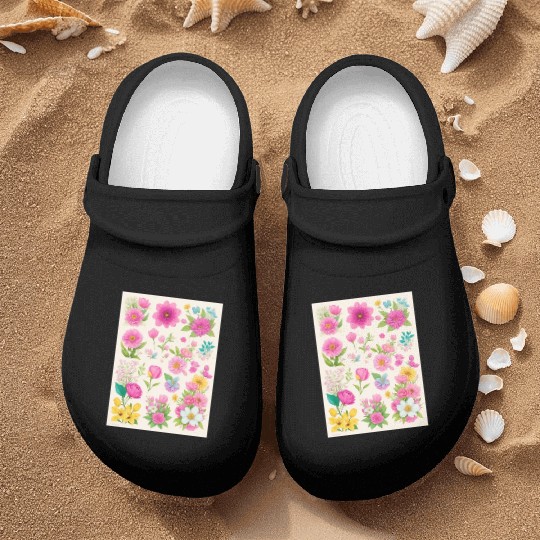Buttercup and Marigold Spring Flowers Nurse Clogs