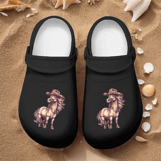 Yieha! Cowboy Horse Nurse Clogs