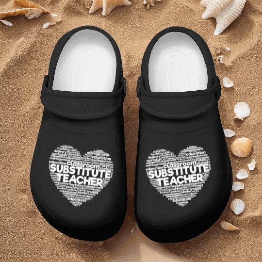 Substitute Teacher Word Cloud Back To School Nurse Clogs