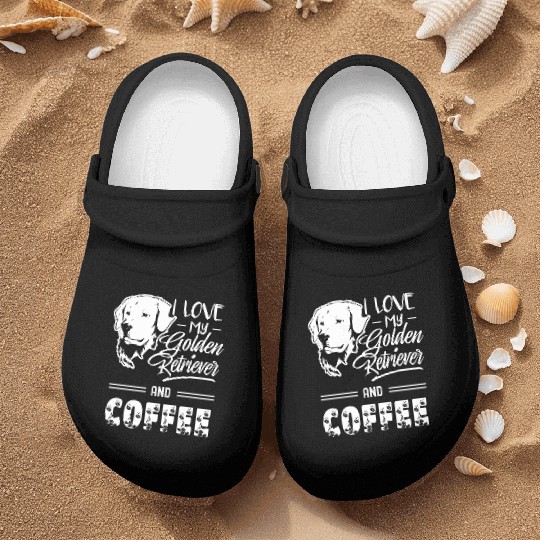 I Love My Golden Retriever And Coffee Nurse Clogs
