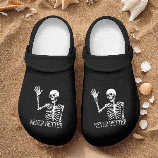 Funny Halloween Skull Nurse Clogs | Sarcastic Dead Inside