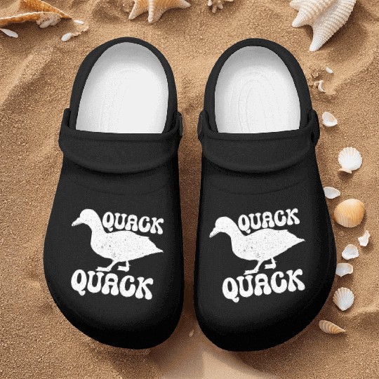 Quack Bird Duckling Silhouette Animal Pet Lover Nurse Clogs