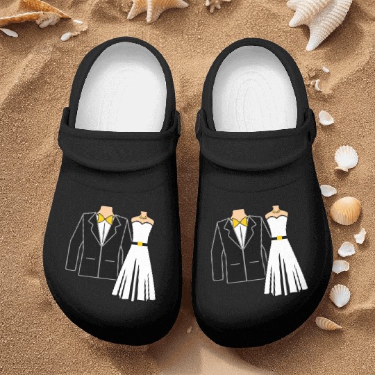 Wedding clothes bride groom Nurse Clogs