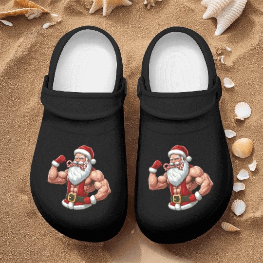 Muscular Santa Fit for the holidays Nurse Clogs