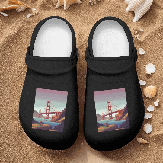 Golden Gate Bridge California Nurse Clogs, Golden Gate