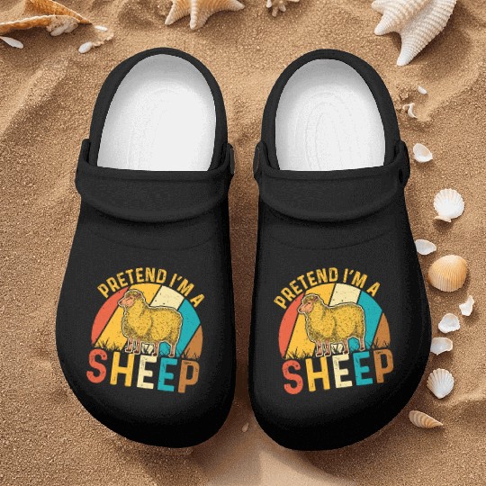 Sheep Lover Funny Pretend I'm a Sheep Retro Lamb Nurse Clogs