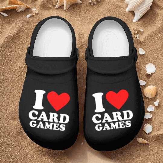 Geek Nerdy Gamer I Love Card Games Nurse Clogs