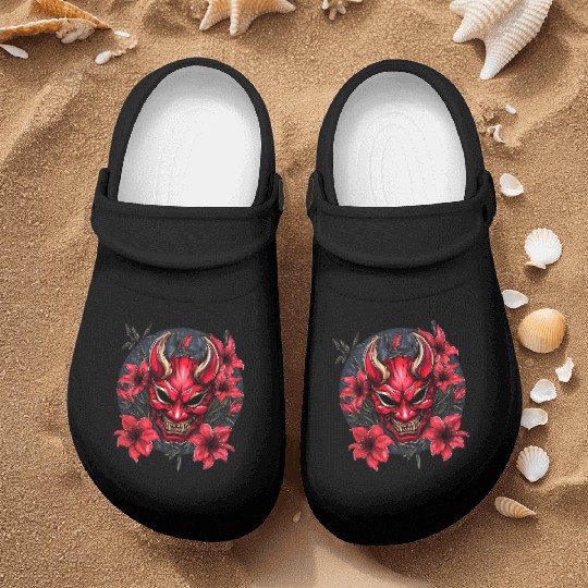 Hannya Red Lily Nurse Clogs