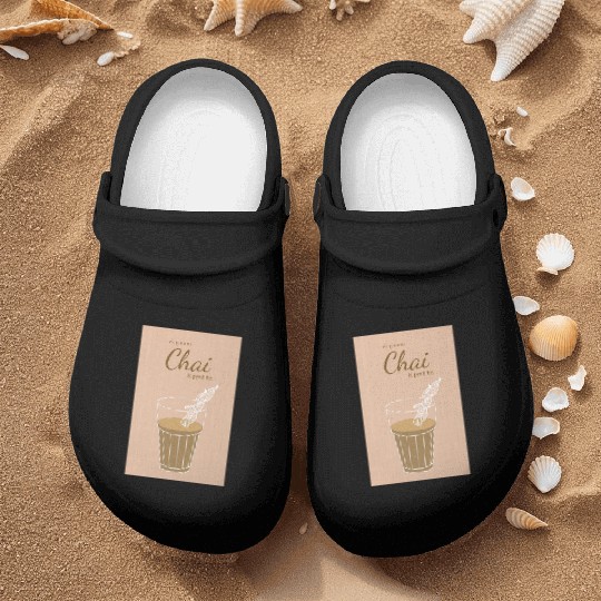 Ek Garam Chai - Indian Typography Print Nurse Clogs
