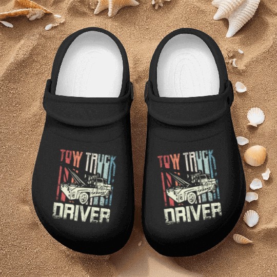 Cool Retro Vintage Tow truck Driver Nurse Clogs