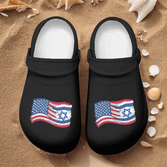 USA Israel flag! We stand with Israel! Nurse Clogs