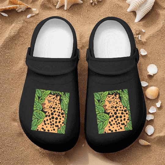 Jaguar in Forest Wildlife Biologist Gift Nurse Clogs