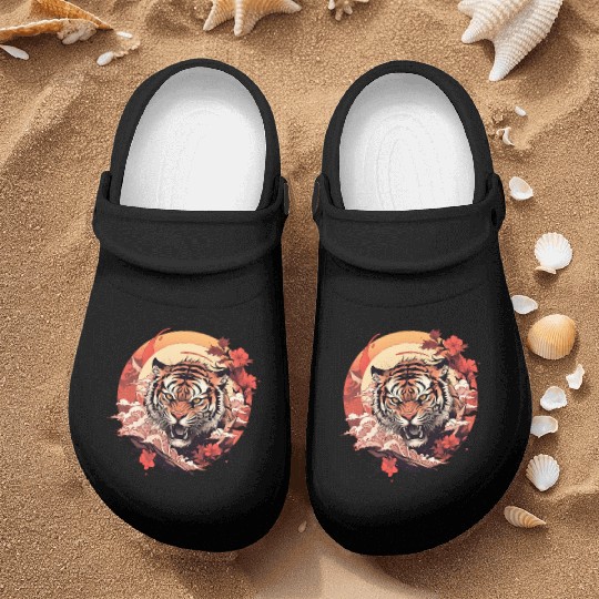 Tokyo Asia 80s Japanese Retro Tiger Nurse Clogs