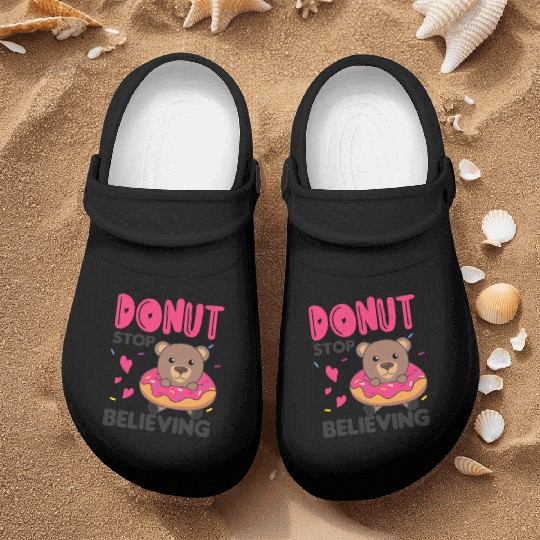 Sweet Bear Funny Animals In Donut Pink Nurse Clogs