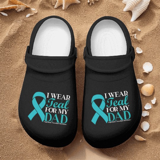 I Wear Teal For My Dad Trigeminal Neuralgia Nurse Clogs