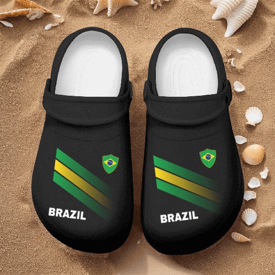 Vintage Brazil Sunflower Flag Brazil Soccer Lover Nurse Clogs