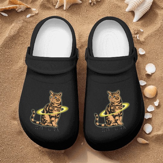 CAT LOVER CATURN SATURN FUNNY Nurse Clogs