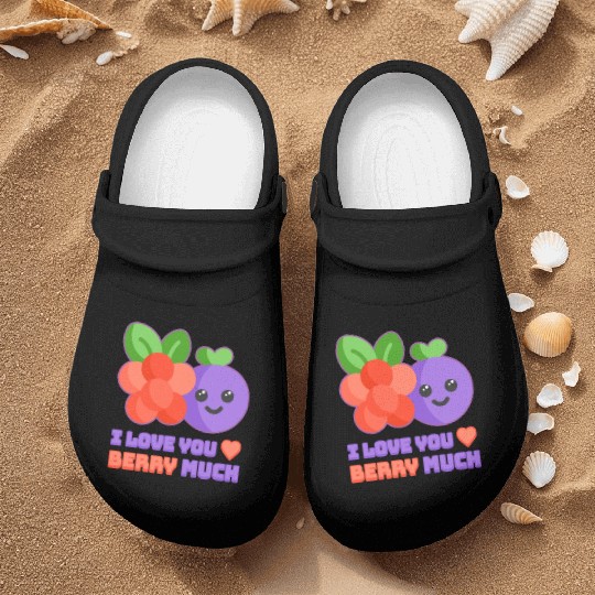 I love You Berry Much! Cute and Punny berry Cartoo Nurse Clogs