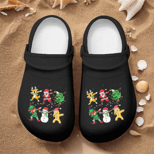 Dabbing Santa Elf Friends Christmas Boys Girls Men Nurse Clogs