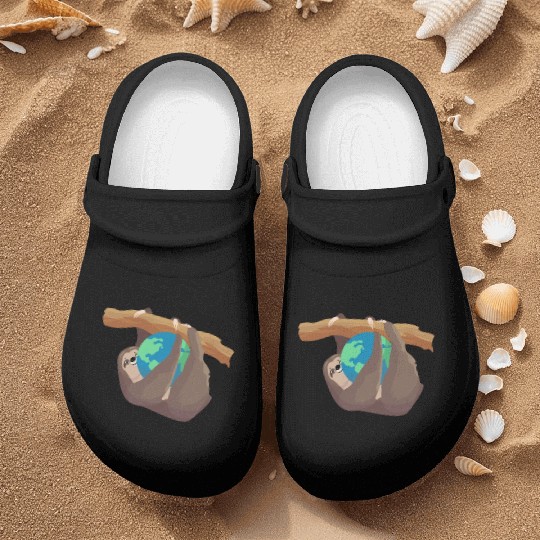 Forest Sloth Animal Embrace Mother Earth Day Nurse Clogs