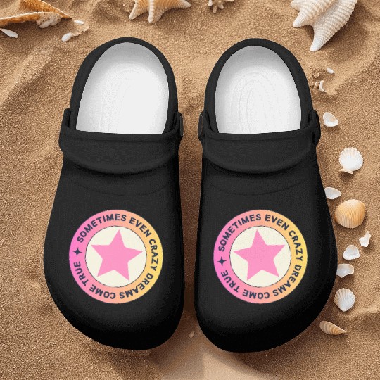 “Crazy Dreams” Star Logo (Pink and Yellow) Nurse Clogs