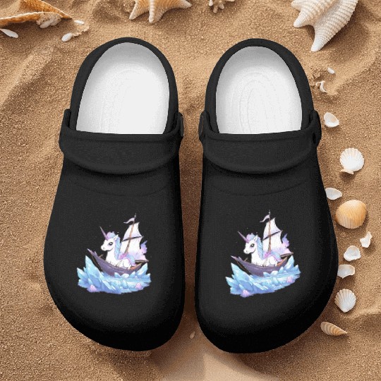 Ice Sailing Unicorn Ice Sailor Ice Boating Nurse Clogs