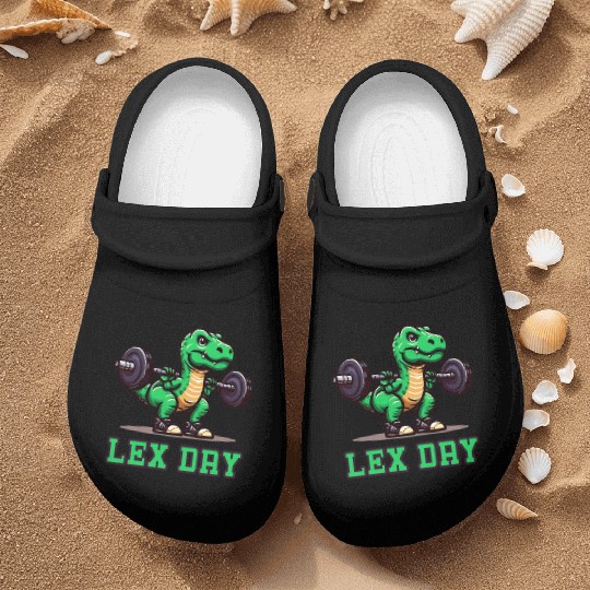 Legs day funny gym dino Nurse Clogs