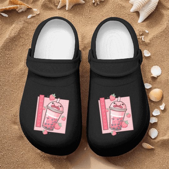 Kawaii Blobfish Japanese Strawberry Boba Nurse Clogs