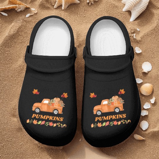 FARM FRESH pumpkins thanksgiving fall design Nurse Clogs