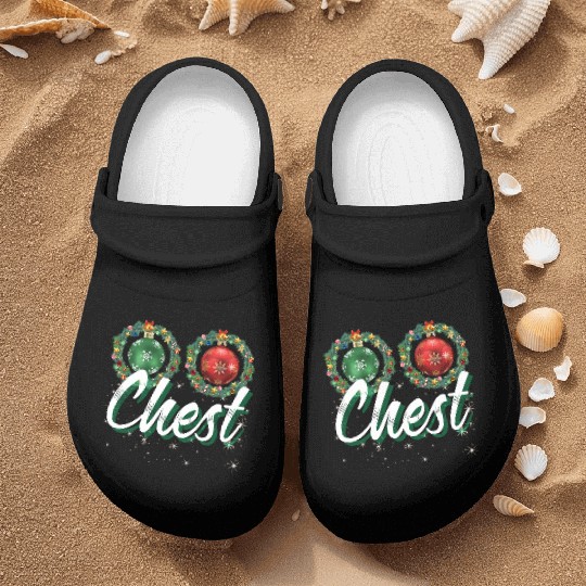 Chest Nuts Christmas Couple Funny Matching Nurse Clogs