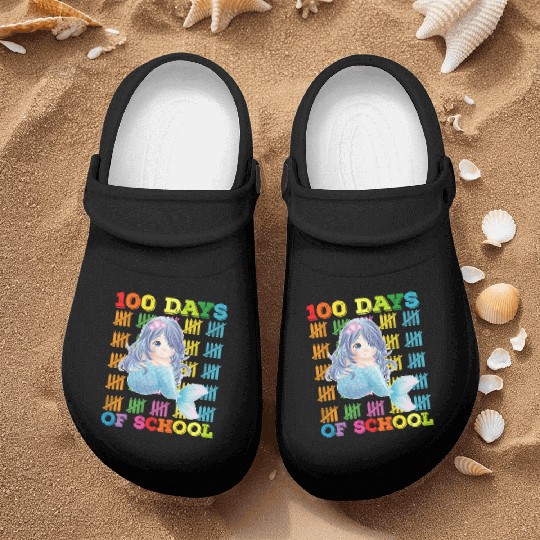 100 Days Of School Mermaid Teacher Student Nurse Clogs
