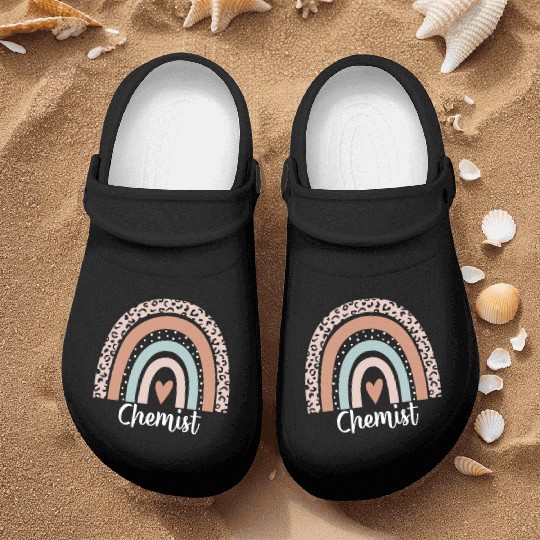 Chemist Rainbow Leopard Funny Chemist Appreciation Nurse Clogs