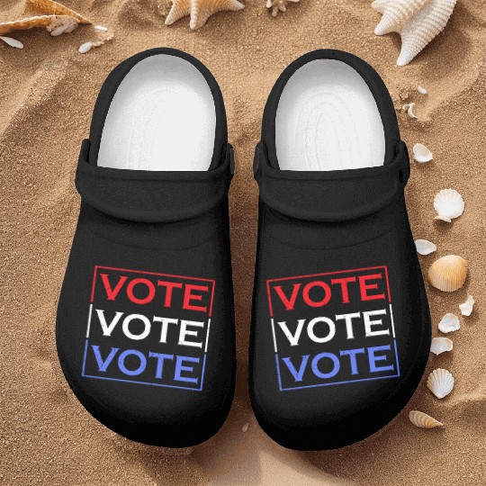 Patriotic American 4th of July Voter Voting Vote Nurse Clogs