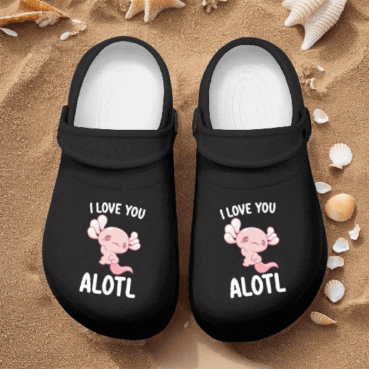 I Love You Alotl Axolotl Valentine's Day Nurse Clogs