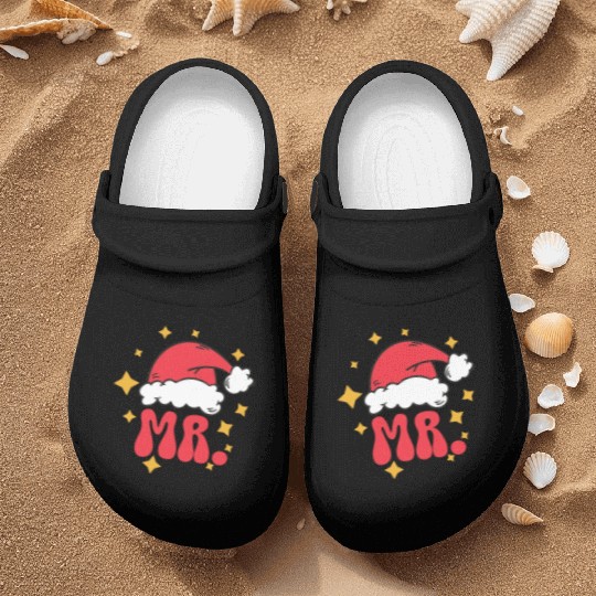 Mr And Mrs Claus Christmas Couples Matching Pajama Nurse Clogs