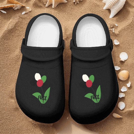 Free Palestine,Flag-colored rose ,watermelon color Nurse Clogs