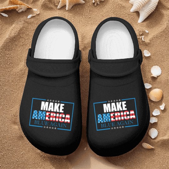 Make America Blue Again Patriotic American Flag Nurse Clogs